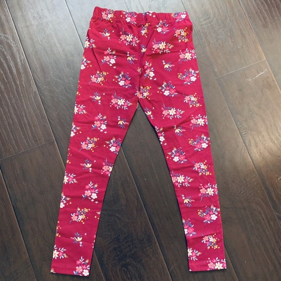 Carter's Girls Cute Floral Fall Flowers Graphic Snug-Fitted Leggings | Size: 10 - Picture 1 of 6